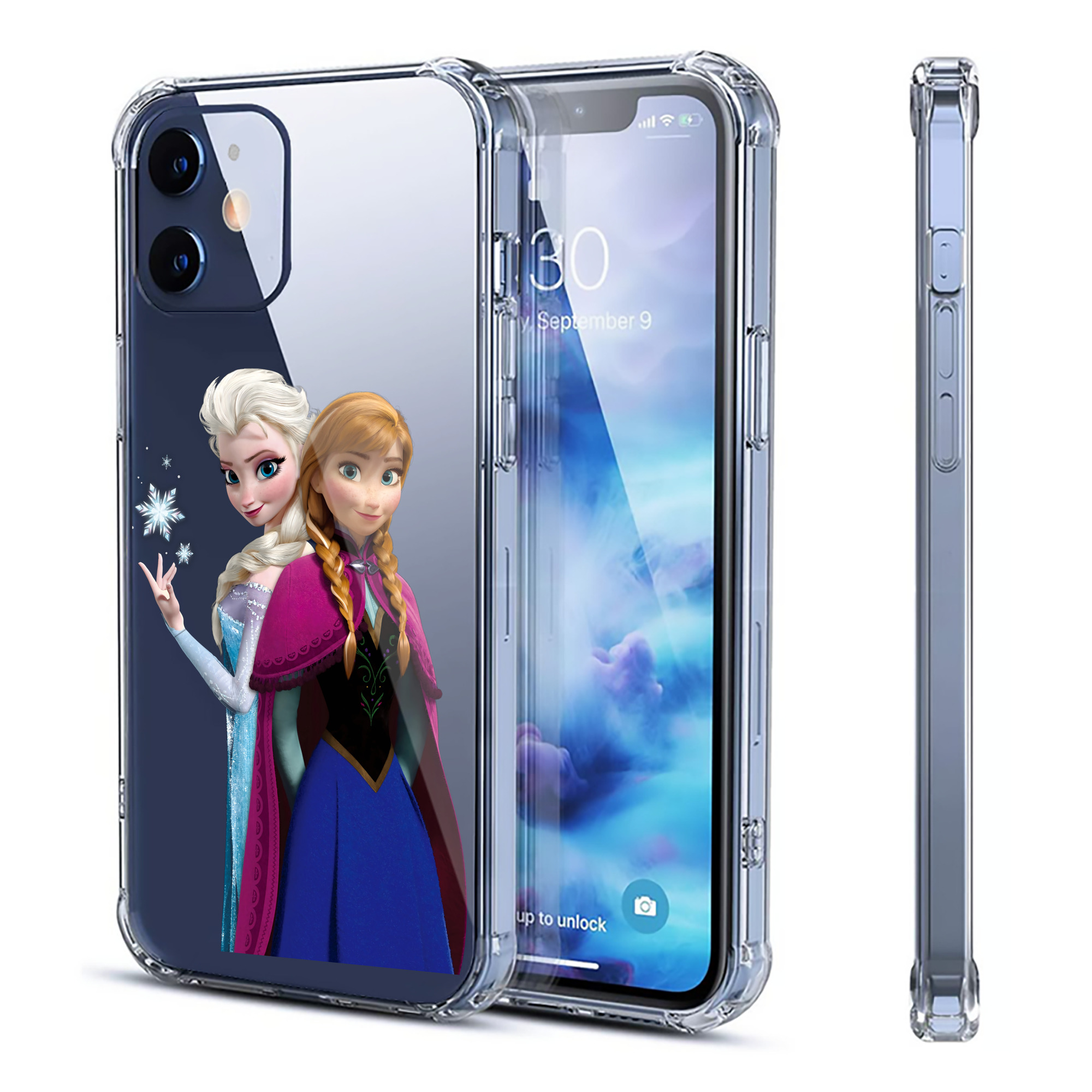 （画像用） アナと雪の女王 アンナ エルサ Frozen Anna Elsa 【iPhone 12シリーズ対応】透明スマホケース（クリアソフトケース）